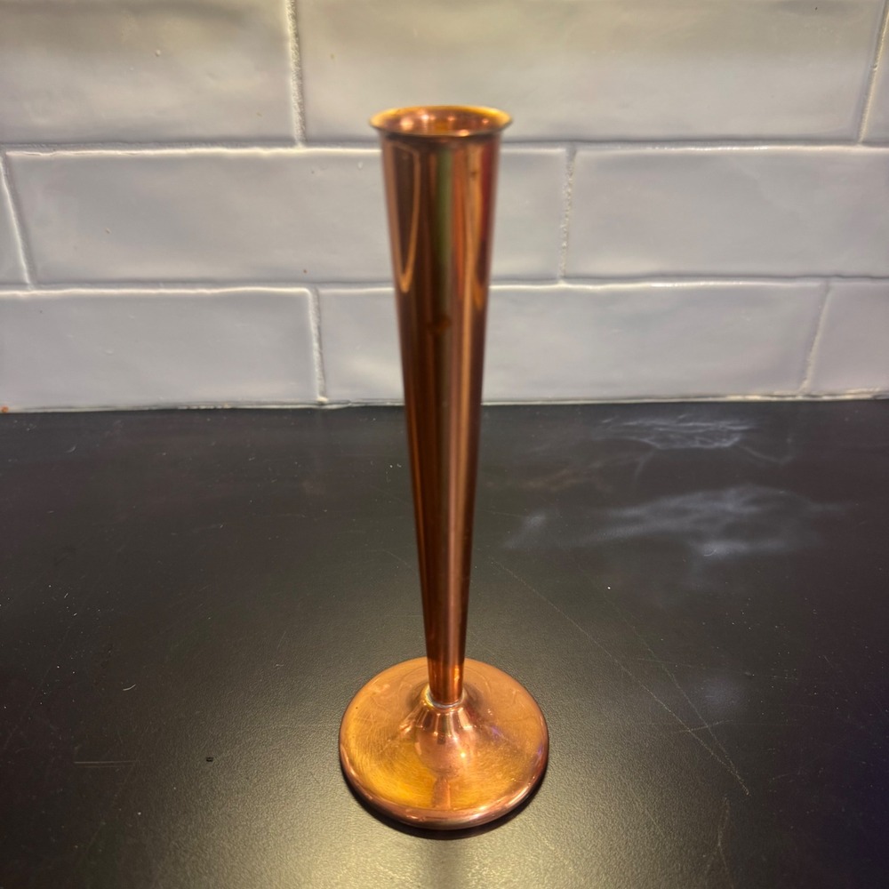 Copper Craft Guild Bud Vase Small Copper Vintage Tapered Weighted Base 8.5"